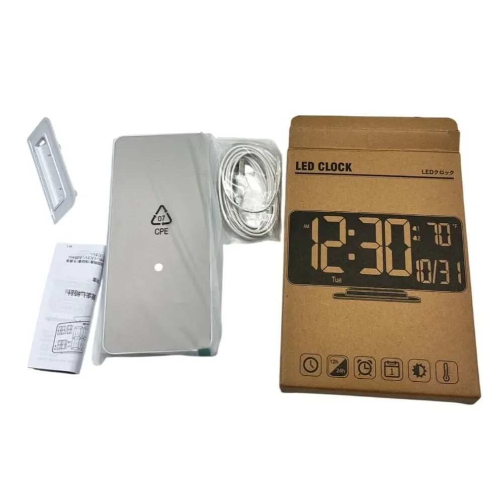 LED Digital Clock With Alarm USB Charging & Modern Design 48a - Picture 1 of 3